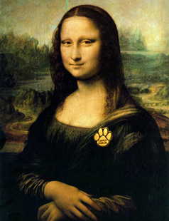 Mona Lisa Wearing The Critter Nation Pin